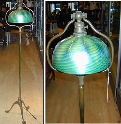 Lot 254 - Tiffany Studios Bronze and Favrile Glass Floor...