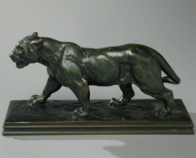 Lot 375 - Bronze Figure Panther of Tunisia After a model...