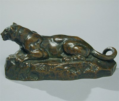 Lot 374 - Bronze Figure Panther of Tunisia After a model...