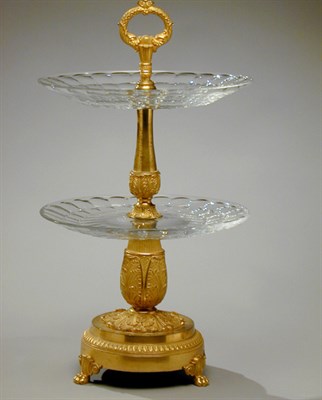 Lot 452 - Louis XVI Style Gilt-Bronze and Glass Two-Tier...