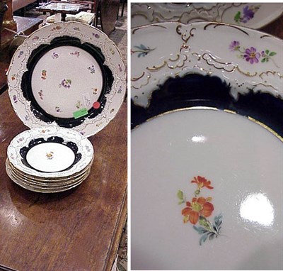 Lot 507 - Set of Six Meissen Porcelain Cake Plates and...
