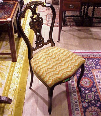 Lot 502 - Pair of Victorian Papier Mache Side Chairs