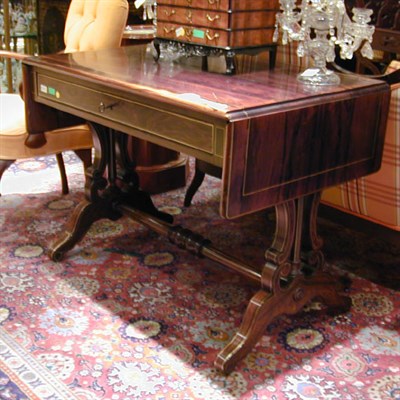 Lot 372 - Victorian Brass Inlaid Rosewood Sofa Table