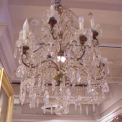 Lot 553 - Regency Style Cut Glass Ten-Light Chandelier