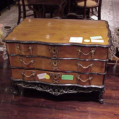 Lot 370 - Italian Rococo Style Fruitwood Diminutive Commode