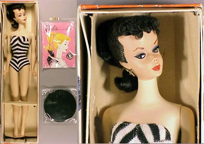 Lot 57 - #2 Brunette (Black) Ponytail Barbie Hair in...