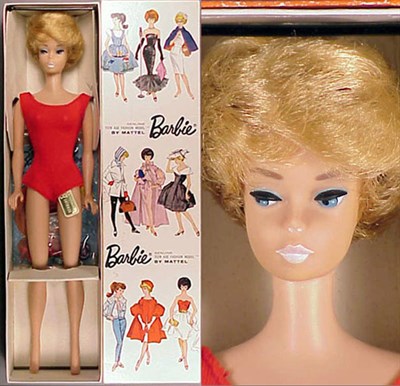 Lot 41 - Platinum Bubble Cut Barbie White lips,...
