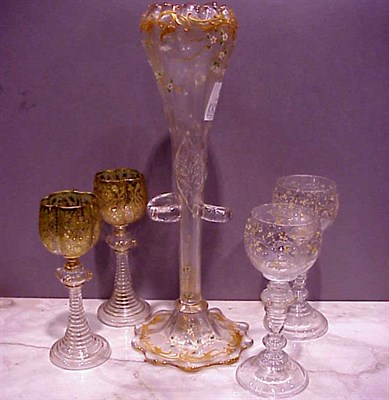 Lot 152 - Group of Victorian Enamel-Decorated Glassware...