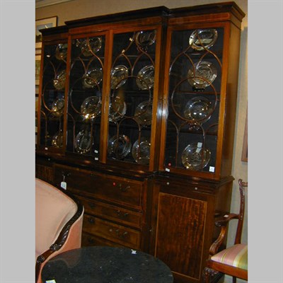 Lot 603 - George III Style Mahogany Breakfront Secretary...