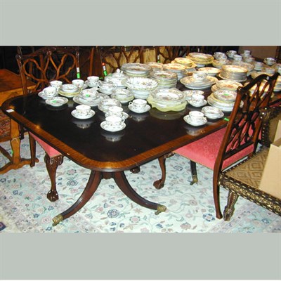 Lot 393 - Regency Style Mahogany Triple-Pedestal Dining...
