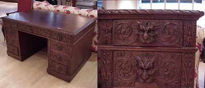 Lot 590 - Renaissance Revival Carved Mahogany Desk