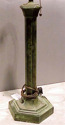 Lot 200 - Group of Three Victorian Patinated-Metal Lamps
