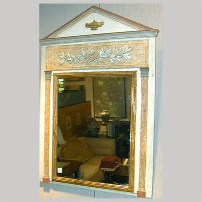 Lot 662 - Neoclassical Style Painted and Parcel Gilt Mirror