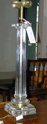 Lot 594A - Pair of Colorless Glass Column Form Lamps