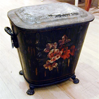 Lot 578 - Victorian Tole Painted Coal Hod