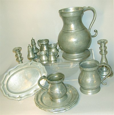 Lot 422 - Group of English and Continental Pewter...
