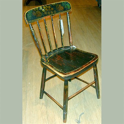 Lot 349 - Two Painted Fancy Chairs Each in red and black,...