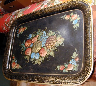 Lot 690 - Victorian Tole Painted Tray