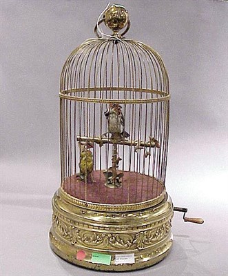 Lot 137 - French Gilt-Metal Bird Cage Music Box