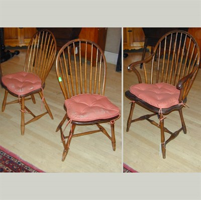 Lot 401 - Assembled Set of Six Windsor Chairs 19th...