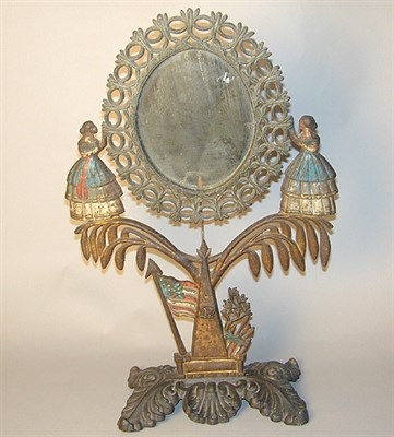 Lot 135 - American Cast Iron Jenny Lind Dressing Mirror...