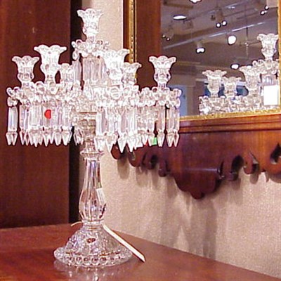 Lot 439 - Baccarat Glass Seven-Light Candelabra