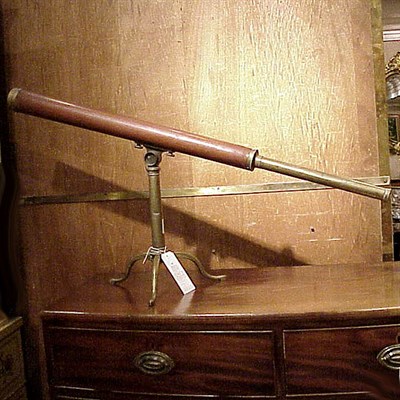 Lot 182 - English Brass and Mahogany Table Model Telescope