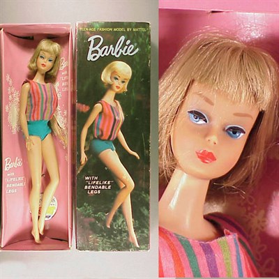 Lot 193 - Ash Blonde American Girl Barbie Geranium lips,...