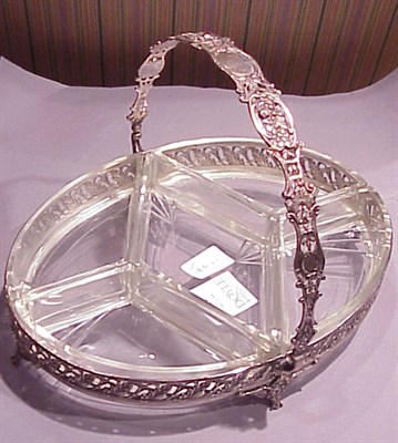 Lot 339 - Sterling Silver and Sectioned Glass Condiment...