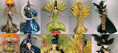 Lot 66 - Group of Five Bob Mackie Design Barbies...