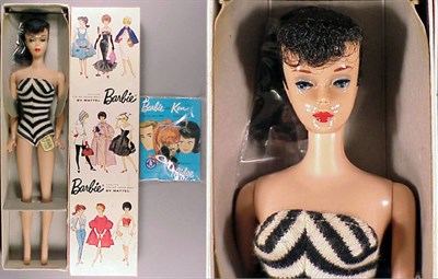 Lot 232 - #5 Brunette Ponytail Barbie Hair in original...