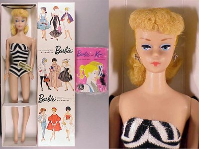Lot 257 - #6 Blonde Ponytail Barbie Hair in original set,...