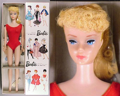 Lot 54 - #5 Blonde Ponytail Barbie Hair in original set,...