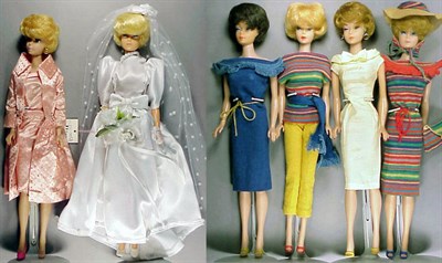 Lot 258 - Group of Eight Bubble Cut Barbies in Various...
