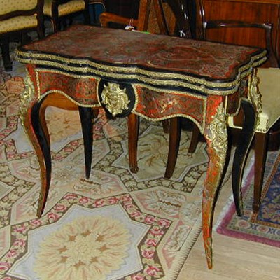 Lot 520 - Napoleon III Style 'Boulle' Fold-Over Games Table