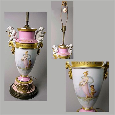 Lot 523 - Pair of Paris Porcelain Vases Each...