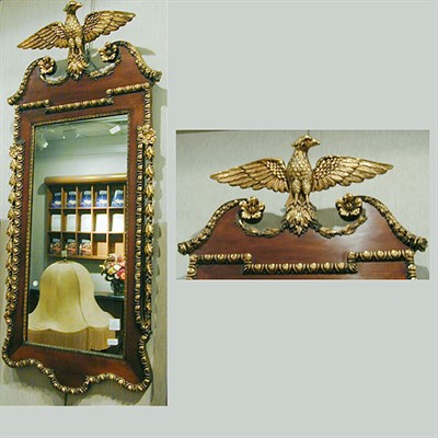 Lot 395 - George III Style Mahogany and Parcel Gilt Mirror
