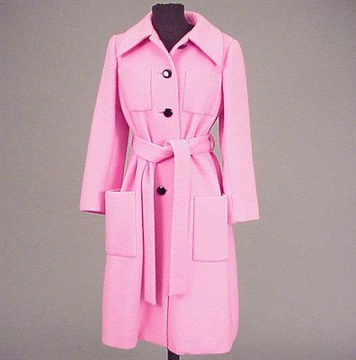 Lot 646 - Norell Bubblegum Pink Belted Coat American,...