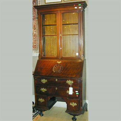 Lot 379 - Chippendale Style Mahogany Secretary Bookcase