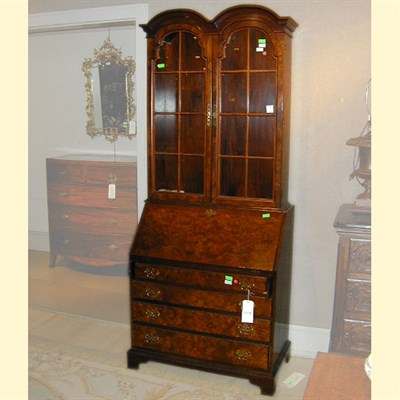 Lot 207 - Georgian Style Walnut Secretary Bookcase