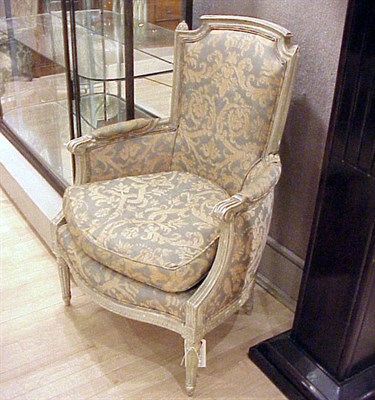Lot 381 - Pair of Louis XVI Style Upholstered Painted...