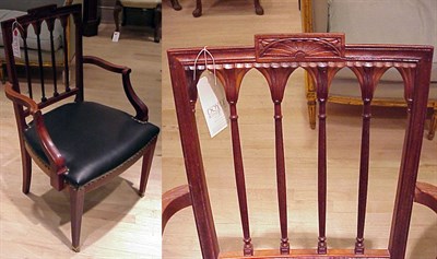 Lot 561 - Pair of Georgian Style Mahogany Armchairs