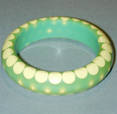 Lot 564 - Bakelite Random Dot Bracelet In green with...