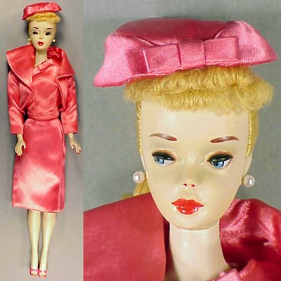 Lot 141 - #3 Blonde Ponytail Barbie Original hard curl,...