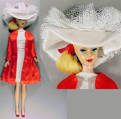 Lot 137 - #5 Blonde Ponytail Barbie Original hard curl,...