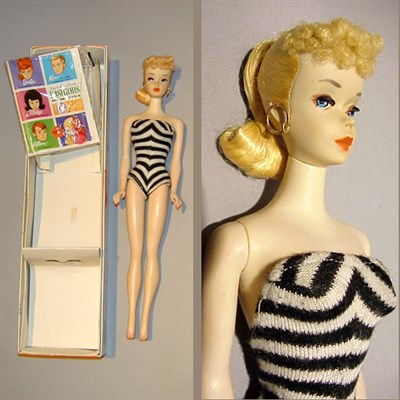 Lot 202 - #3 Blonde Ponytail Barbie Original bottom curl,...