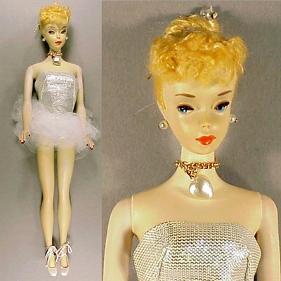 Lot 44 - #3 Blonde Ponytail Barbie Hair in braid, brown...