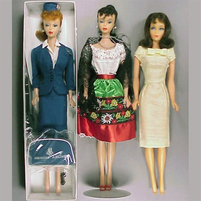 Lot 65 - Group of Three Barbies in Various Outfits...