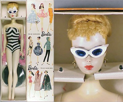 Lot 73 - #3 Blonde Ponytail Barbie Hair in upsweep,...