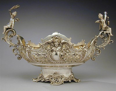 Lot 314 - Continental Silver Center Bowl The boat-shaped...